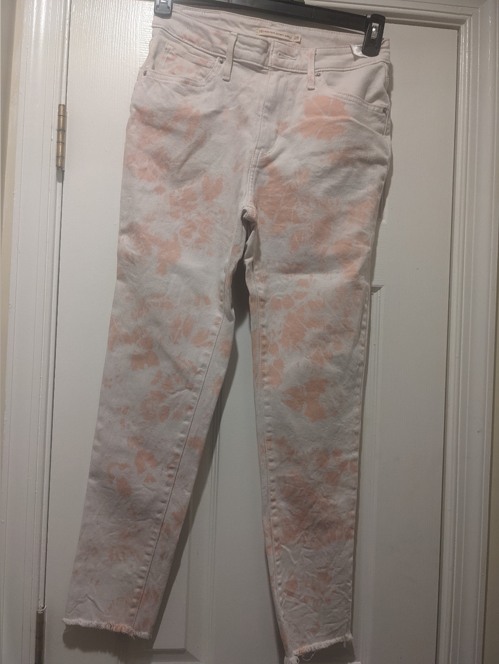 Women's 28 Tie-Dye Pink 721 High Rise Skinny Jeans